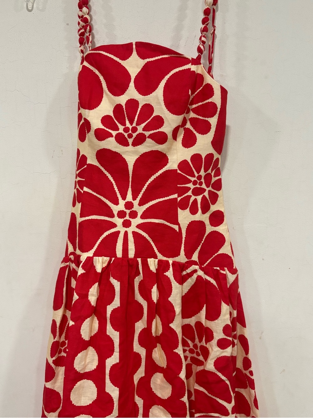NWT Farm Rio Palermo Sleeveless Midi Dress red floral linen medium - Picture 7 of 11